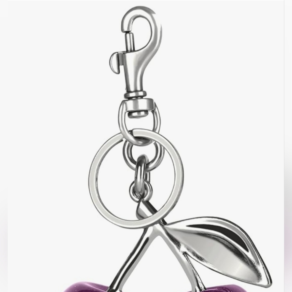 PURPLE GRAPES CHERRY BAG CHARM KEY CHAINS ๐ HUGE CHERRIES - Picture 2 of 2